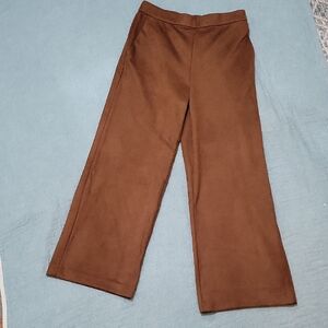 Ann Taylor Weekend Pants Womens Sz M Honey Brown Wide Leg Pull On, Lagenlook NWT